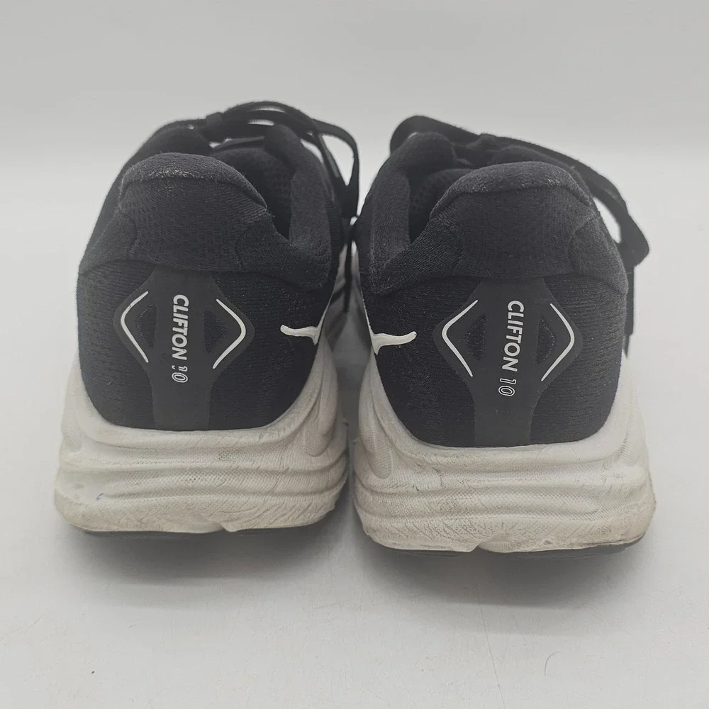 Size 11D- Hoka One One HOKA Clifton 10 Wide Black White W